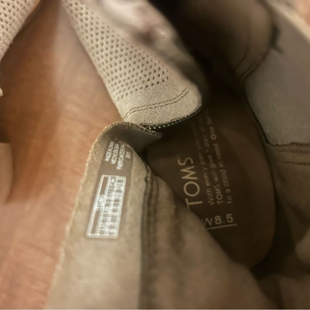 Toms Beige Perforated Heeled Boots - Picture 7 of 7